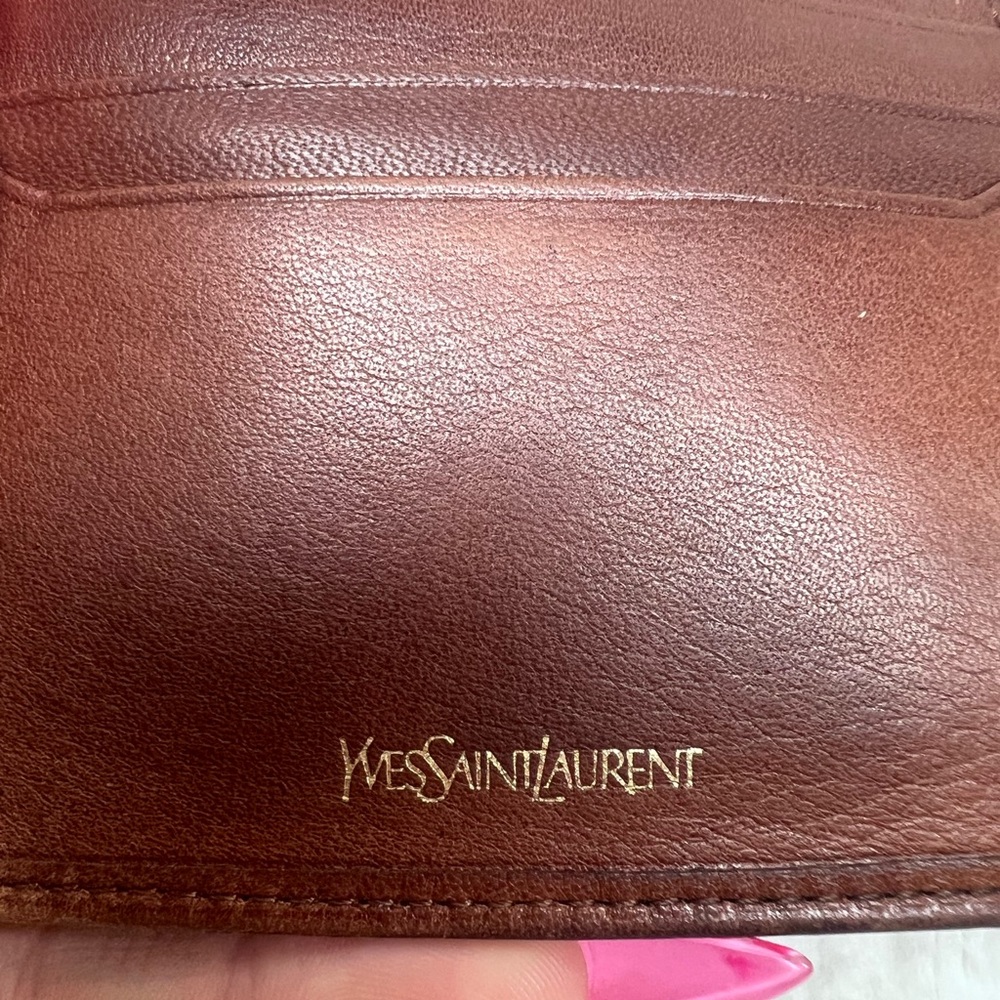 Yves Saint Laurent Tan/Brown Leather Wallet - Picture 11 of 14